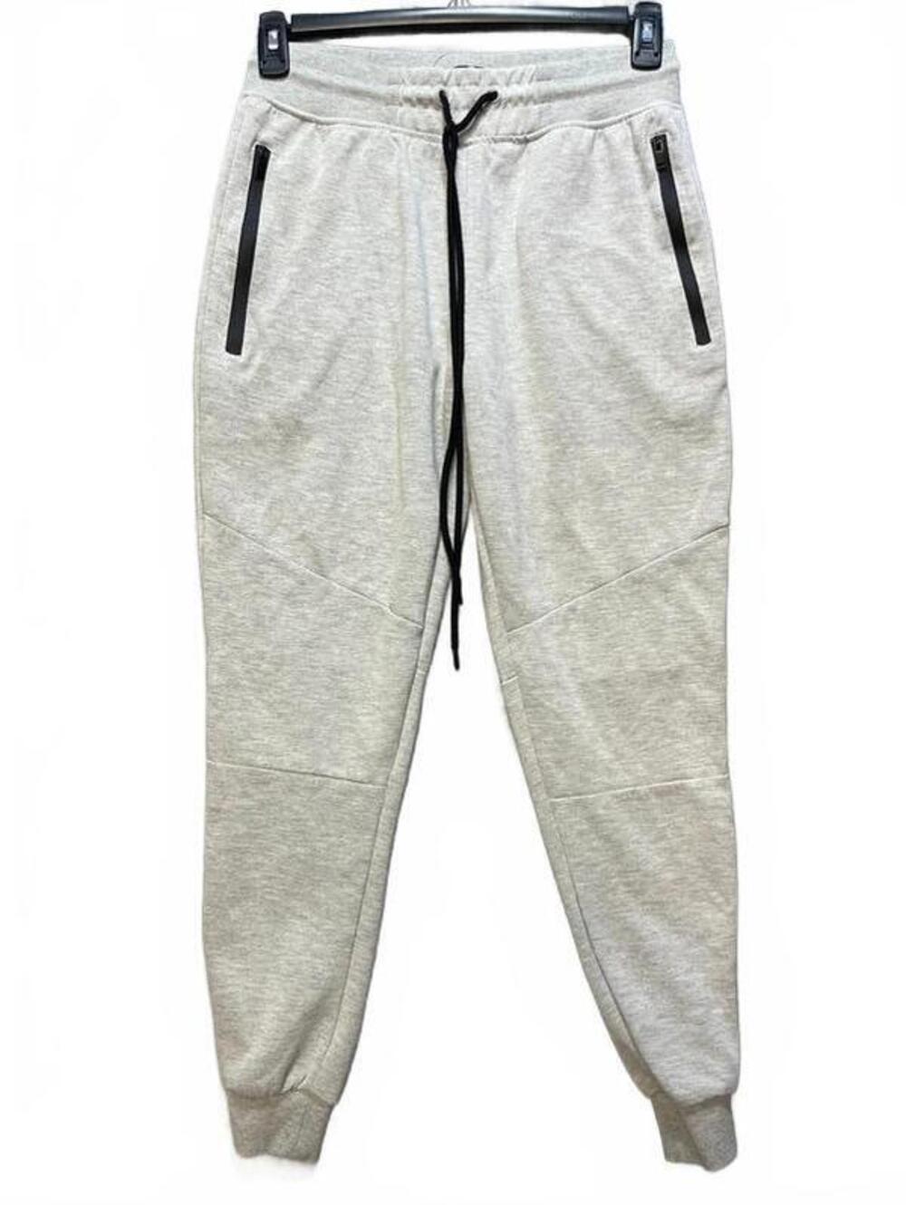 Rebel Minds Mens Fleece Tech Jogger Sweatpants Heather Gray Small Zipper Pockets - Picture 1 of 10